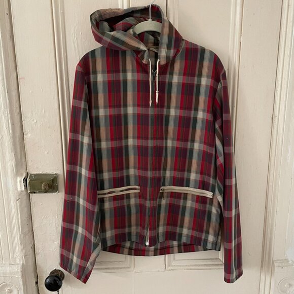 Vintage 1960s Danville Co. Plaid Madras Windbreaker Men’s Small USA Made - Picture 1 of 7